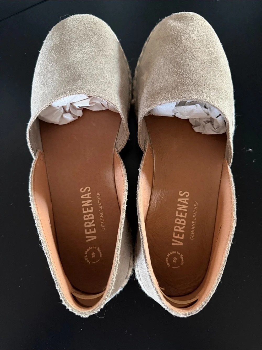 Verbenas Espadrilles Carmen Serraje Stone Sz. 39 NWOT